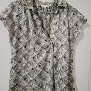 Max Studiob Sleeveless Black & White Plaid Blouse